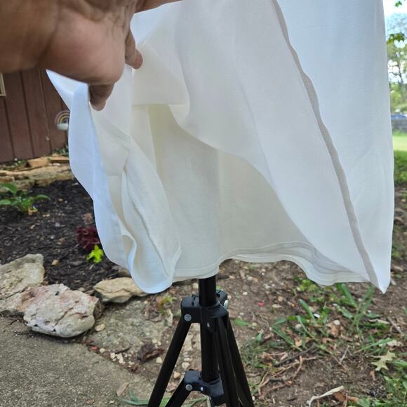 Reformation Coquette Bride Bachelorette Sheer Dainty Romantic White Mini Dress 6 - Picture 6 of 12